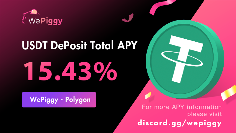 Don't miss out!🐖
Deposit $USDT on WePiggy-Polygon to enjoy 15% #APY
#Polygon 