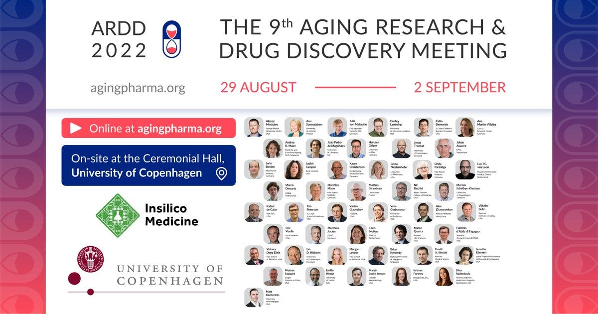 VitaDAO is happy to sponsor the @ARDD_Meeting - 9th Aging Research and Drug Discovery Meeting which will be held at the University of Copenhagen from 29 August to 3 Sept.

👉<a style='color: rgb(29,161,242); font-weight:normal; text-decoration: none' href='http://agingpharma.org' target='_blank'>agingpharma.org</a>

Who's coming to ARDD2022?✋ 