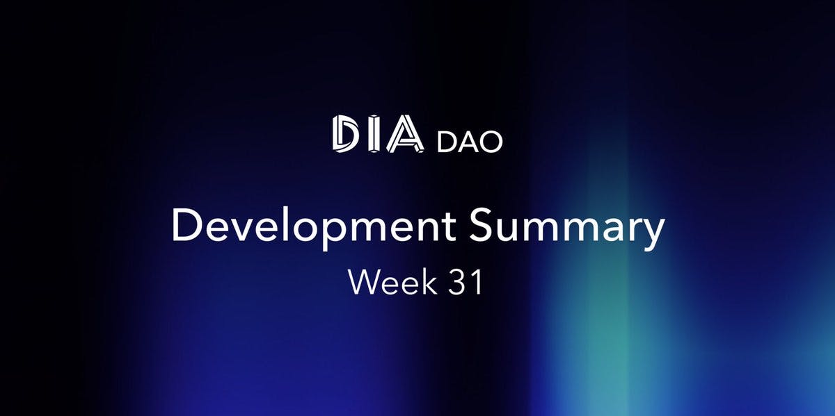 🌐 This week at the DIA DAO

Here are the latest updates and developments that happened in the DIA #DAO this week. 

A thread 🧵 