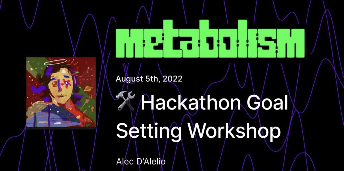 Get a bit of an upset stomach when setting new goals? 🥴

Here's a tasty bit from @alecdalel breaking down SMART goals to kickstart your metabolism at the @ETHGlobal 🫶 @ourZORA hackathon:

🫱 <a style='color: rgb(29,161,242); font-weight:normal; text-decoration: none' href='https://youtu.be/Tu8ZPbFxpd8' target='_blank'>youtu.be/Tu8ZPbFxpd8</a> 