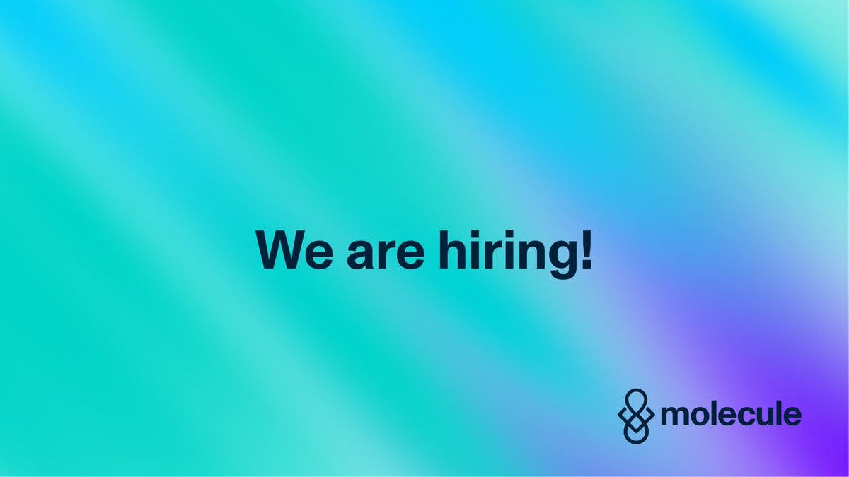 We are hiring! 🔎

We are looking for a Product Manager who is well-versed in web3 and excellent in product exploration and discovery. 

To apply and be considered for the position, please follow this link: <a style='color: rgb(29,161,242); font-weight:normal; text-decoration: none' href='https://moleculeto.notion.site/Product-Manager-22c0c85fc2b64ae28417b1f19dd058c9' target='_blank'>moleculeto.notion.site/Product-Manage…</a> 