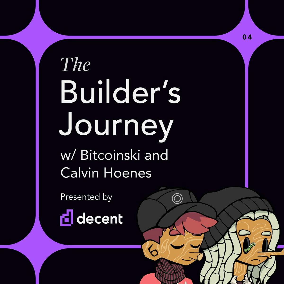 On September 27, 5pm EST, Decent hosts a Builder’s Journey talk with @bitcoinski and @calvinhoenes of @props 🛠️🎙️

We'll discuss managing an #Ethereum #development studio, building #Web3 brands, and the latest trends in #crypto 🚀🔥

Link here 👇🏽
<a style='color: rgb(29,161,242); font-weight:normal; text-decoration: none' href='https://discord.gg/4RW8cF6h?event=1021837838104416336' target='_blank'>discord.gg/4RW8cF6h?event…</a> 