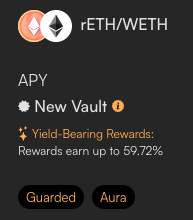 The following new @AuraFinance vaults have been launched in a guarded state with a $1m total deposit cap on each.

➡️ rETH/WETH
➡️ wstETH/WETH

Deposit your @Balancer LP tokens now.

👉<a style='color: rgb(29,161,242); font-weight:normal; text-decoration: none' href='https://app.badger.com/' target='_blank'>app.badger.com</a>

Both of these vaults distribute Yield Bearing Rewards.

👇 