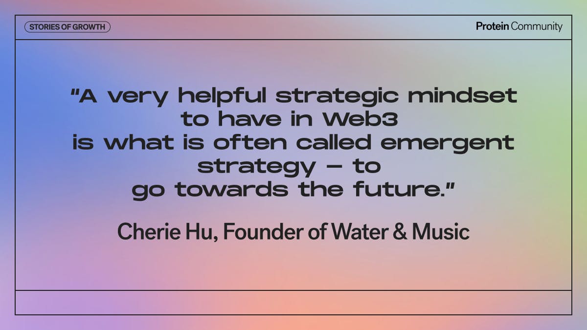 Last month, we had the wonderful @cheriehu42 founder of @water_and_music as a guest on our podcast.
⁠
Cherie &amp; @kesinkersole spoke about DAO building, embracing emergent strategy and the ways in which web3 is transforming the music industry.
⁠
<a style='color: rgb(29,161,242); font-weight:normal; text-decoration: none' href='https://podcasts.apple.com/gb/podcast/39-cherie-hu/id1449302502?i=1000581859804' target='_blank'>podcasts.apple.com/gb/podcast/39-…</a> 
